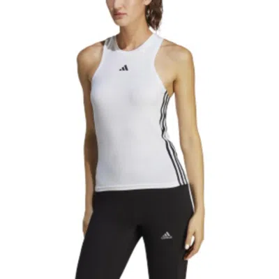 Adidas Originals (wmns) Adidas Aeroready Train Essentials Regular 3-stripes Tank Top Asia Sizing 'white Black' In Multi