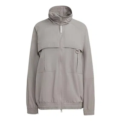 Adidas Originals (wmns) Adidas By Stella Mccartney Truecasuals Woven Solid Track Jacket 'grey' In Gray