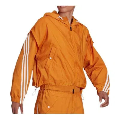 Adidas Originals (wmns) Adidas Sportswear Future Icons 3-stripes Woven Hooded Track Top 'orange' In Brown