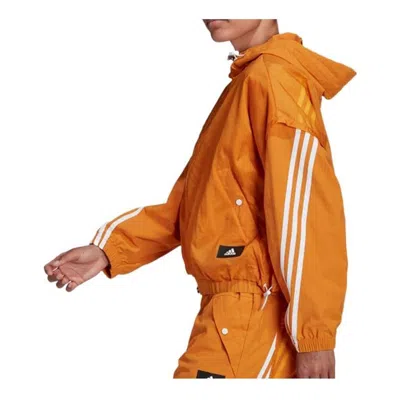 Adidas Originals (wmns) Adidas Sportswear Future Icons 3-stripes Woven Hooded Track Top 'orange' In Brown