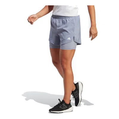 Adidas Originals (wmns) Adidas Aeroready Two-in-one Shorts 'purple' In Blue