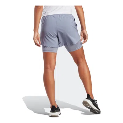 Adidas Originals (wmns) Adidas Aeroready Two-in-one Shorts 'purple' In Blue