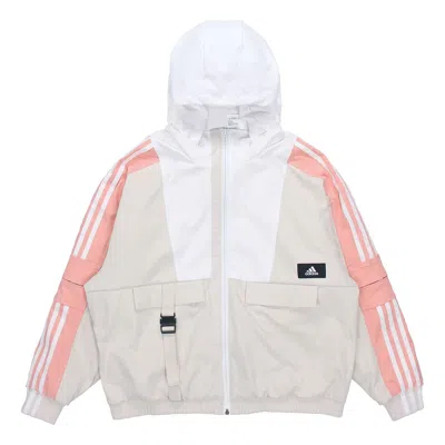 Adidas Originals (wmns) Adidas Str Jkt Warm Training Sports Storage Simple Hooded Fleece Lined Jacket Light Grey In Gray