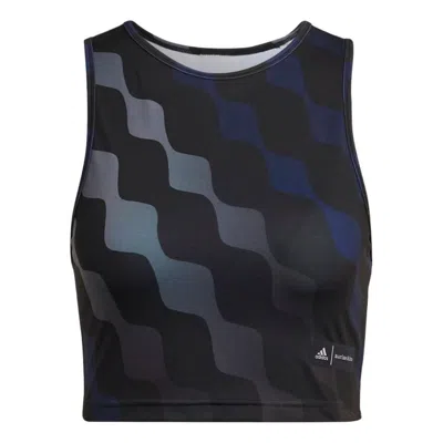 Adidas Originals (wmns) Adidas X Marimekko Train Icons Print Tank Top 'black Blue'