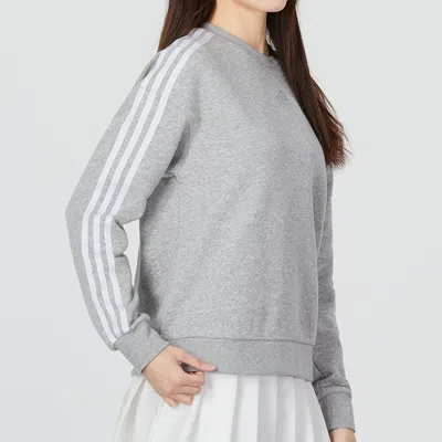 Adidas Originals (wmns) Adidas Mh 3-stripes Sweatshirts 'grey' In Gray