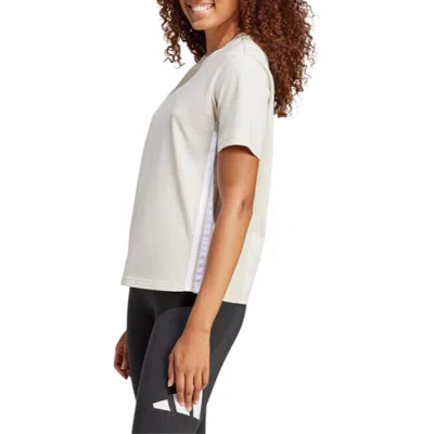 Adidas Originals (wmns) Adidas Essentials 3-stripes Cotton T-shirt 'beige White'
