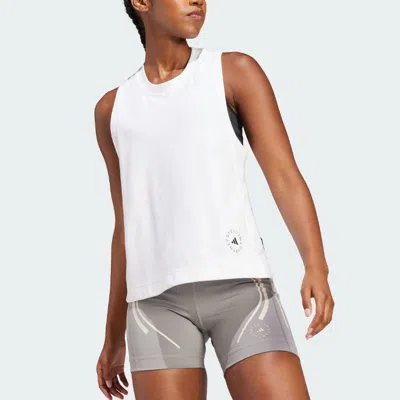 Adidas Originals Womens Adidas Stella Mccartney Logo Tank Top In White