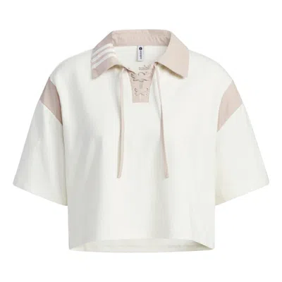 Adidas Originals (wmns) Adidas Neo Logo Polo Shirt 'beige' In White