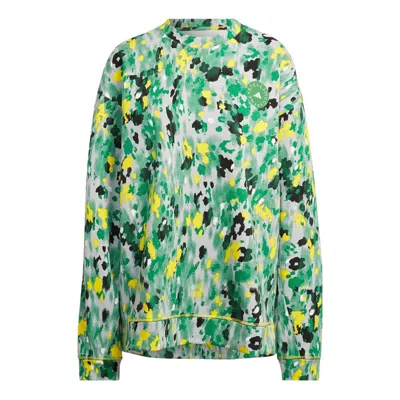 Adidas Originals (wmns) Adidas By Stella Mccartney Floral Print Sweatshirt 'green' In Multi