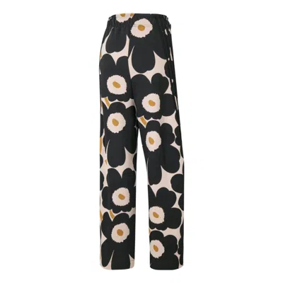 Adidas Originals (wmns) Adidas Marimekko Floral Print Straight-leg Casual Pants 'black Beige'