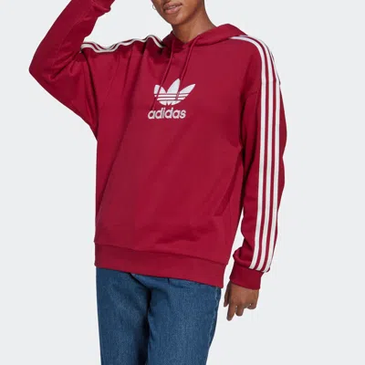 Adidas Originals (wmns) Adidas Centre Stage Hoodie 'burgundy' In Red