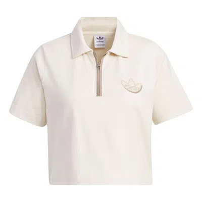 Adidas Originals (wmns)  Sportswear Polo Shirt 'beige' In White
