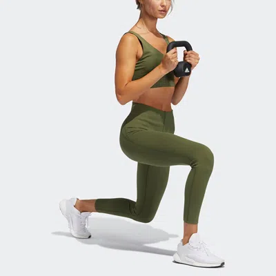 Adidas Originals (wmns) Adidas Elv Yoga Fl 78t Casual Sports Tight Gym Pants/trousers/joggers Military Green