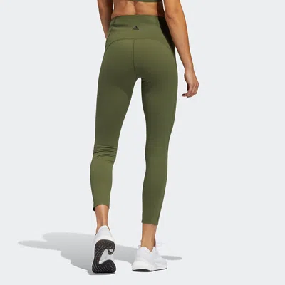 Adidas Originals (wmns) Adidas Elv Yoga Fl 78t Casual Sports Tight Gym Pants/trousers/joggers Military Green