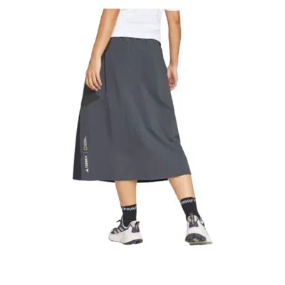 Adidas Originals (wmns) Adidas Nat Geo Wind.rdy Skirt 'black' In Blue