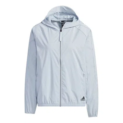 Adidas Originals (wmns) Adidas Str Wb Film Casual Sports Hooded Jacket Light Blue