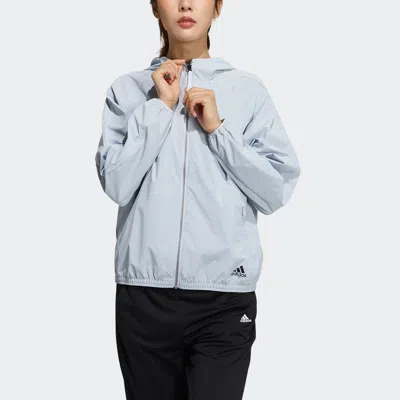 Adidas Originals (wmns) Adidas Str Wb Film Casual Sports Hooded Jacket Light Blue