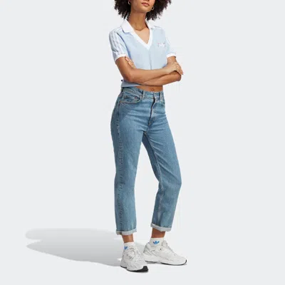 Adidas Originals (wmns) Adidas Short Sleeve Polo Shirt 'blue'