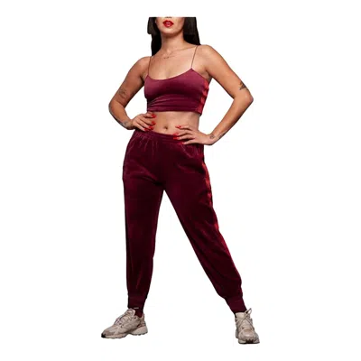 Adidas Originals (wmns) Adidas X Ivy Park Velour Bra 'burgundy'b In Red
