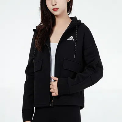 Adidas Originals (wmns) Adidas Sports Running Training Knit Black Jacket