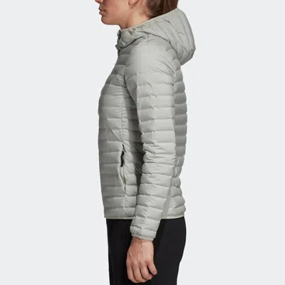 Adidas Originals (wmns) Adidas Varilite Soft Hooded Jacket 'silver Grey' In Gray