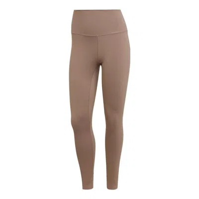 Adidas Originals (wmns) Adidas Yoga Luxe Studio 7/8 Leggings 'beige'b In Brown