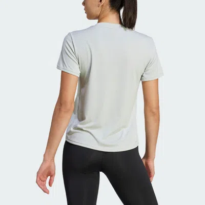 Adidas Originals (wmns) Adidas Hiit Heat.rdy Sweat-conceal Logo T-shirt 'grey' In Gray