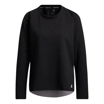 Adidas Originals (wmns) Adidas Dance Layering Splicing Yoga Exercise Round Neck Black Hoodie