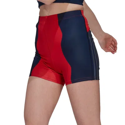 Adidas Originals (wmns) Adidas X Marimekko Run Icons Bike Shorts 'red Navy' In Multi