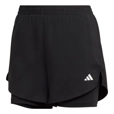Adidas Originals (wmns) Adidas Aeroready Made For Training Minimal Two-in-one Shorts 'black'