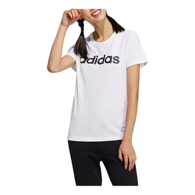 Adidas Originals (wmns) Adidas Essentials Linear T-shirt 'white Black'