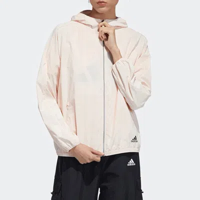 Adidas Originals (wmns) Adidas Sports Woven Zipper Hooded Long Sleeves Pink Jacket