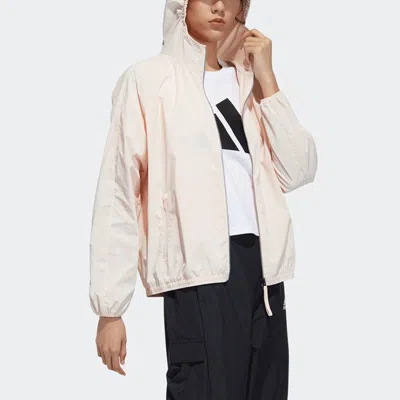 Adidas Originals (wmns) Adidas Sports Woven Zipper Hooded Long Sleeves Pink Jacket