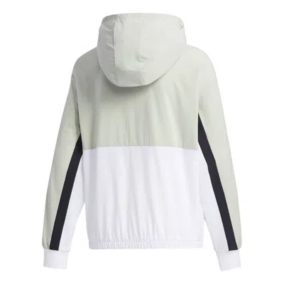 Adidas Originals (wmns) Adidas Hooded Jacket 'green White' In Multi