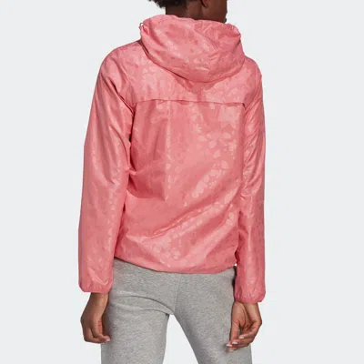 Adidas Originals (wmns) Adidas Wb Aop W Flowers Printing Slim Fit Hooded Jacket Rose Red