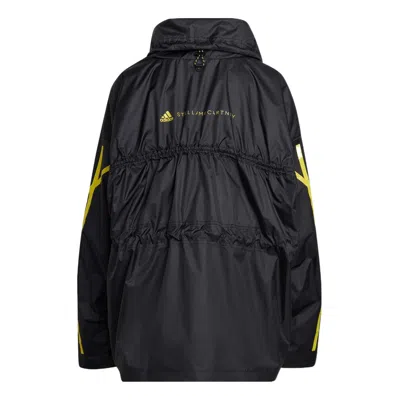 Adidas Originals (wmns) Adidas By Stella Mccartney Half-zip Mid-length Windbreaker 'black Yellow' In Multi
