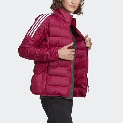 Adidas Originals (wmns) Adidas Essentials Down Jacket 'power Berry' In Red