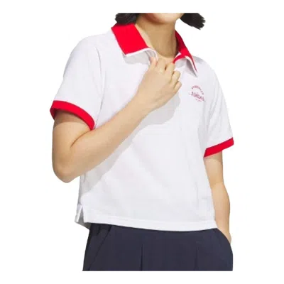 Adidas Originals (wmns) Adidas Verbiage Polo T-shirt 'white Red'