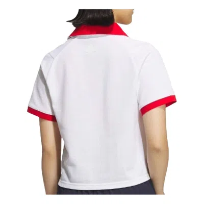Adidas Originals (wmns) Adidas Verbiage Polo T-shirt 'white Red'