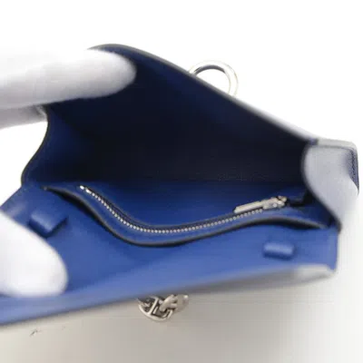 Pre-owned Hermes Bleu Saphir Chain/shoulder Wallet () In Blue