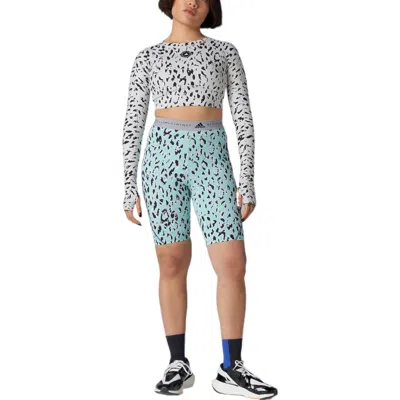 Adidas Originals (wmns) Adidas By Stella Mccartney Truestrength Long Sleeve Cropped Top 'white Black' In Multi