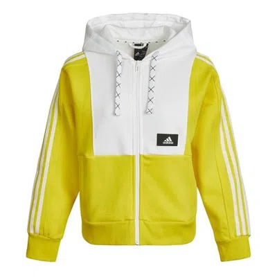 Adidas Originals (wmns) Adidas Street Jacket 'yellow White' In Green