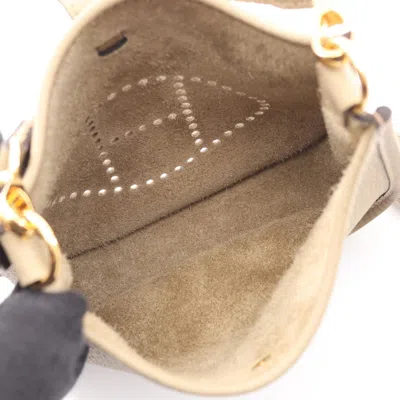 Pre-owned Hermes Mini Beige Taurillon Clemence Leather Shoulder Bag () In Sand