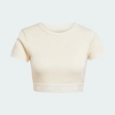 Adidas Originals (wmns) Adidas Rib Ss T-shirt 'yellow' In Pink