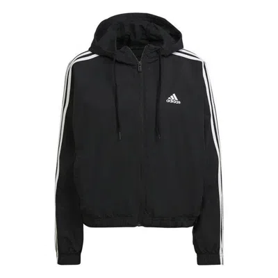 Adidas Originals (wmns) Adidas Essentials Repeat Logo Loose-fit Windbreaker 'black White'