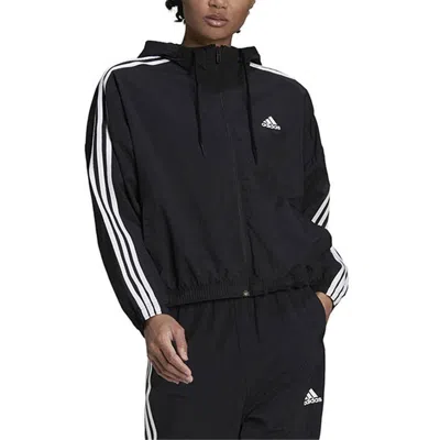 Adidas Originals (wmns) Adidas Essentials Repeat Logo Loose-fit Windbreaker 'black White'