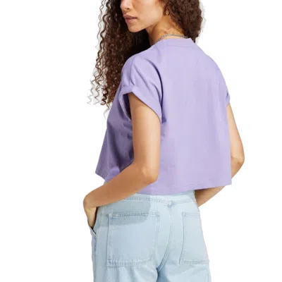 Adidas Originals (wmns) Adidas Adicolor Classics Short Trefoil T-shirt Asia Sizing 'purple White'