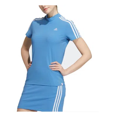 Adidas Originals (wmns) Adidas 3-stripes Mock Neck T-shirt 'blue White'