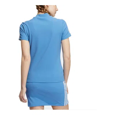 Adidas Originals (wmns) Adidas 3-stripes Mock Neck T-shirt 'blue White'