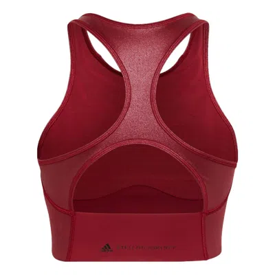 Adidas Originals (wmns) Adidas By Stella Mccartney Shiny Training Crop Top 'copper' In Burgundy